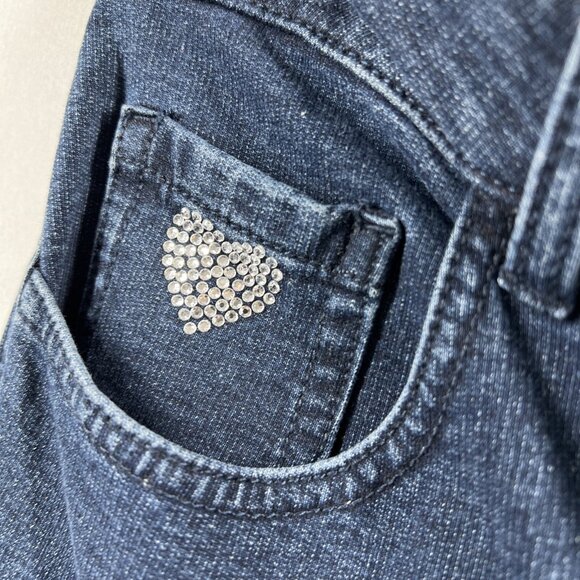 Dream Jeannes Quacker Factory Women's Lightweight Jeans Size 4 Dark Wash Stretch - Picture 2 of 10